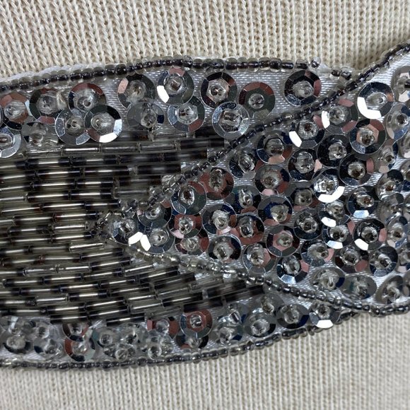 Vintage Giani Bernini Silver Sequin Tie Belt One Size 62" total length - Picture 3 of 10
